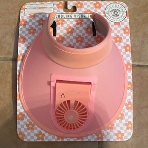 Cooling Pink Visor with Built-In Fan - Women’s Hair Accessory